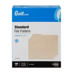 Quill Brand® Left Position File Folders, 1/3-Cut, Letter Size, Manila, 100/Box (730040) -Esseltela Shop B2B938B2 B8DF 4E01 A5D3311CDEAE47D3 s7