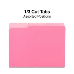 Quill Brand® Interior File Folders, 1/3-Cut, Letter Size, Pink, 100/Box (7391PK) -Esseltela Shop B5C25853 A8CA 4A3A 915395C30C7B47EF s7