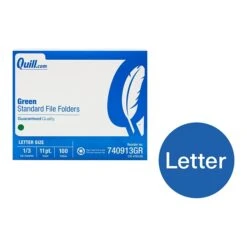 Quill Brand® File Folders, Assorted Tabs, 1/3-Cut, Letter Size, Green, 100/Box (740913BGR) -Esseltela Shop B6354FEA 32FB 4694 8386342E5BC0000B s7