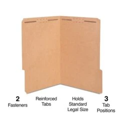Staples Reinforced Classification Folder, 2" Expansion, Legal Size, Kraft Brown, 50/Box (TR831073/831073)