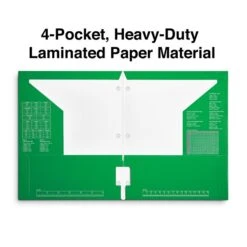 4-Pocket 3-Hole Punched Presentation Folder, Green (56212-CC)