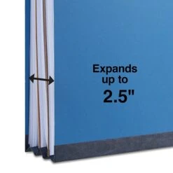 Quill Brand® 2/5-Cut Pressboard Classification Folders With Pockets, 2 Partitions, 6-Fasteners, Letter, Blue, 15/Box (736026) -Esseltela Shop C1033869 212D 47F6 B048E2C92681A06B s7