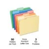 Staples Heavy Duty File Folders, 1/3 Cut Tab, Letter Size, Assorted Colors, 50/Box (TR18363) -Esseltela Shop C99C2930 0A94 470D 86888829CCD757A3 s7