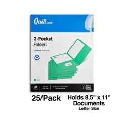 Quill Brand® 2-Pocket Folders, Green, 25/Box (712560) -Esseltela Shop D030EBAB 51AA 4CC8 8ACEAB5E51574C63 s7