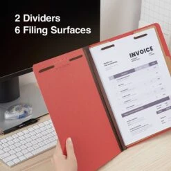 Quill Brand® 2/5-Cut Tab Pressboard Classification File Folders, 2-Partitions, 6-Fasteners, Letter, Brown, 15/Box (738036) -Esseltela Shop D8D31146 1EC1 4091 82AC4362BDF76D84 s7