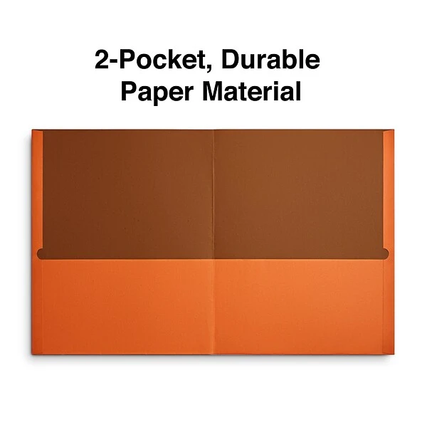 Quill Brand® 2-Pocket Folders, Orange, 25/Box (712580) 3 Quill Brand® 2-Pocket Folders, Orange, 25/Box (712580)