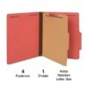 Quill Brand® 2/5-Cut Tab Pressboard Classification File Folders, 1-Partition, 4-Fasteners, Letter, Red, 15/Box (746030) -Esseltela Shop DC7F054D 2003 485E 952EBA0C429EC298 s7