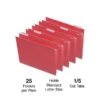 Quill Brand® Hanging File Folders, 1/5-Cut, Letter Size, Red, 25/Box (7387QRD) -Esseltela Shop E8A69664 8A13 4269 B9D2A567C0E273D7 s7