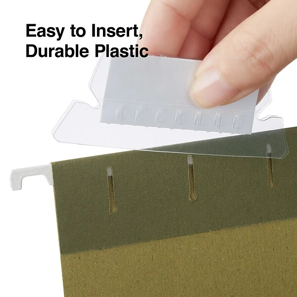 Staples Hanging Folder Tabs, 2" X 0.63", Clear, 25/Pack (TR117796) 4 Staples Hanging Folder Tabs, 2" X 0.63", Clear, 25/Pack (TR117796) - Image 2