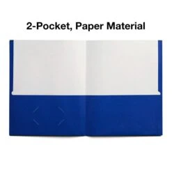 Staples 2-Pocket School Folders, Electric Blue, 25/Box (50754/27534-CC)