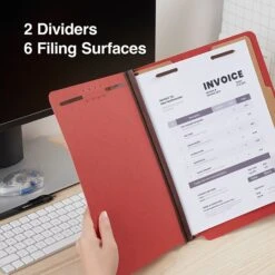 Quill Brand® End-Tab Partition Folders, 2 Partitions, 6 Fasteners, Chestnut Brown, Letter, 15/Box (748036) -Esseltela Shop F0376937 D834 42C5 8434A2908987373F s7