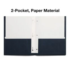 Staples 2-Pocket Fastener Folders, Navy, 25/Box (50780/27547-CC)