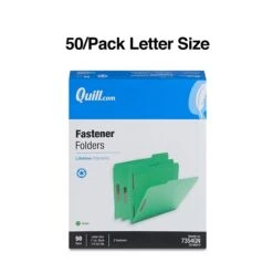 Quill Brand® 1/3-Cut Assorted 2-Fastener Folders, Letter, Green, 50/Box (7354GN) -Esseltela Shop FA775AFC F543 4584 811A5F5DFB392110 s7