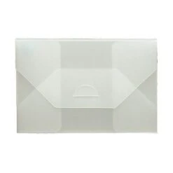 JAM Paper® Plastic Portfolio Envelopes With Tuck Flap Closure, 4 1/4 X 6 1/4 X 1/4, Clear Frost, Sold Individually (1918009)