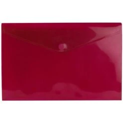JAM Paper® Plastic Envelopes With VELCRO® Brand Closure, Letter Booklet, 9.75 X 13, Red Poly, 12/pack (235827787)