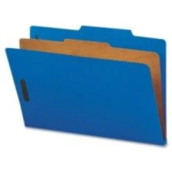 Nature Saver Cleared Pressboard Classification Folder, 1-Divider, Legal Size, Dark Blue, 10/Pack (SP17221)