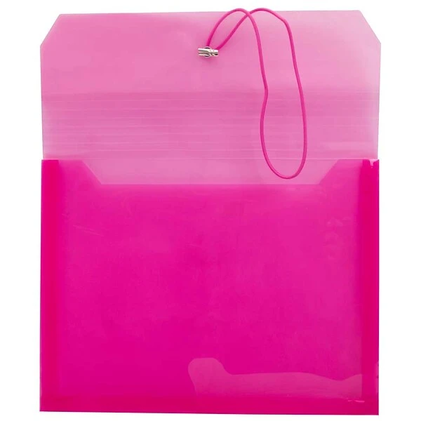JAM Paper® Plastic Envelopes With 2 5/8 Expansion, Elastic Closure, Letter Booklet, 9.75x13, Fuchsia Pink Poly, 1/pk (218E25FU) 7 JAM Paper® Plastic Envelopes With 2 5/8 Expansion, Elastic Closure, Letter Booklet, 9.75x13, Fuchsia Pink Poly, 1/pk (218E25FU) - Image 5
