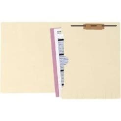 Medical Arts Press® Manila Full-Pocket End-Tab Folders, Straight-Cut Tab, 1 Fastener, Letter Size, 50/Box