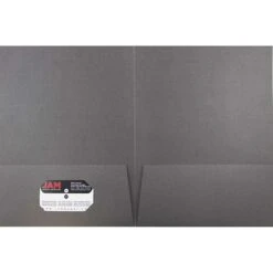 JAM Paper 2-Pocket Portfolio Folder, Gray Linen, 100/Box (3084B) -Esseltela Shop m002636850 s7