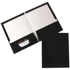 JAM Paper Glossy 2-Pocket Portfolio Folder, Black, 6/Pack (385Gbla) -Esseltela Shop m002765495 s7