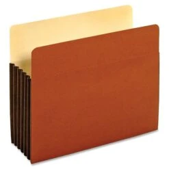 Pendaflex 10% Recycled Reinforced File Pocket, 5 1/4" Expansion, Letter Size, Brown, 10/Box (PFX63274)