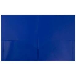 JAM Paper Plastic POP 2-Pocket Portfolio Folder, Deep Blue, 96/Box (382EBUB)
