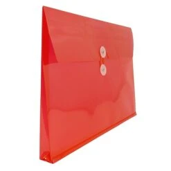 JAM Paper® Plastic Envelopes With Button And String Tie Closure, Letter Booklet, 9.75 X 13, Red Poly, 12/pack (218B1RE) -Esseltela Shop m004858153 s7