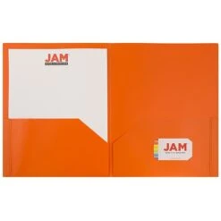 JAM Paper® Plastic Two-Pocket School POP Folders, Orange, 6/Pack (382Eord) -Esseltela Shop m004858245 s7