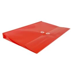 JAM Paper® Plastic Envelopes With Button And String Tie Closure, Letter Booklet, 9.75 X 13, Red Poly, 12/pack (218B1RE) -Esseltela Shop m004858264 s7