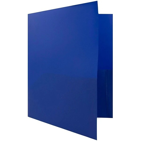 JAM Paper Plastic POP 2-Pocket Portfolio Folder, Deep Blue, 6/Pack (382Ebud) 4 JAM Paper Plastic POP 2-Pocket Portfolio Folder, Deep Blue, 6/Pack (382Ebud) - Image 2