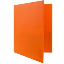 JAM Paper® Plastic Two-Pocket School POP Folders, Orange, 6/Pack (382Eord) -Esseltela Shop m004858333 s7