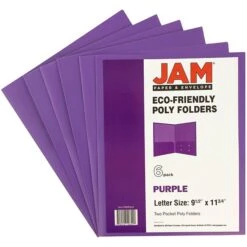 JAM Paper® Plastic Two-Pocket School POP Folders, Purple, 6/Pack (382Epud) -Esseltela Shop m004860199 s7