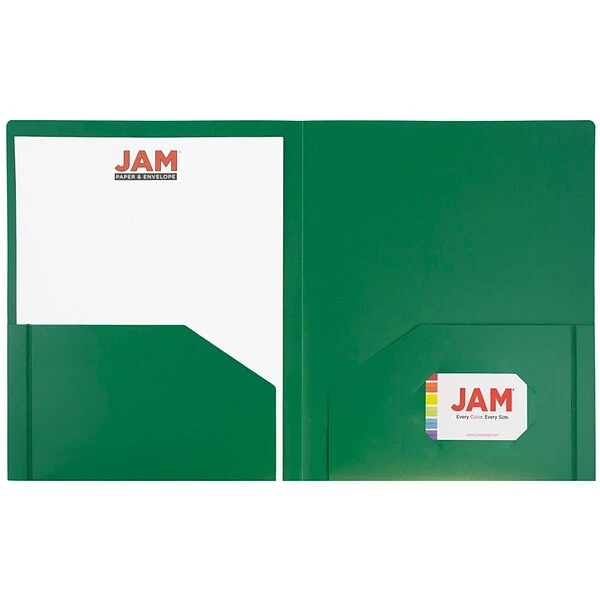 JAM Paper Heavy Duty 2-Pocket Folder, Green, 6/Pack (383hgrd) 4 JAM Paper Heavy Duty 2-Pocket Folder, Green, 6/Pack (383hgrd) - Image 2