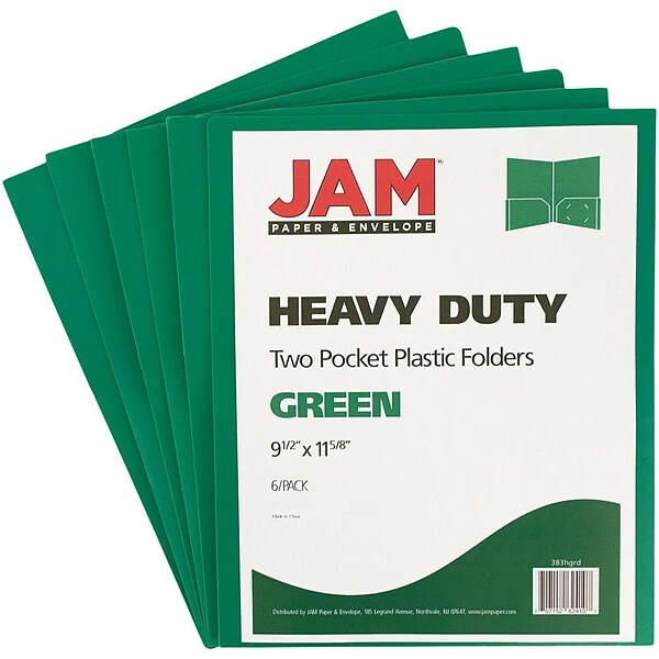 JAM Paper Heavy Duty 2-Pocket Folder, Green, 6/Pack (383hgrd) 7 JAM Paper Heavy Duty 2-Pocket Folder, Green, 6/Pack (383hgrd) - Image 5