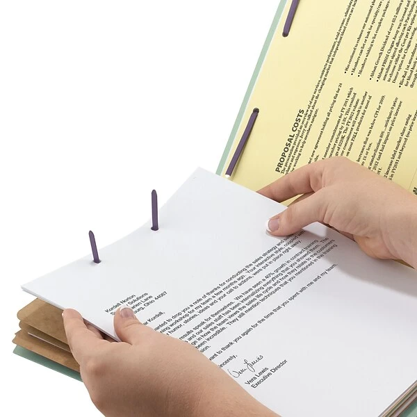 Smead End Tab Pressboard Classification Folders With SafeSHIELD Fasteners, Letter Size, 3 Dividers, Gray/Green, 10/Box (26820) 7 Smead End Tab Pressboard Classification Folders With SafeSHIELD Fasteners, Letter Size, 3 Dividers, Gray/Green, 10/Box (26820) - Image 5