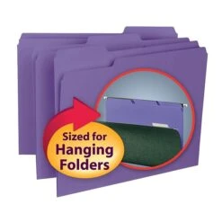 Smead Interior File Folders, 1/3-Cut Tab, Letter Size, Purple, 100/Box (10283) -Esseltela Shop m004895365 s7