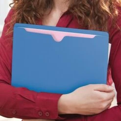 Smead Paper Stock File Jackets, Reinforced Straight Cut Tab, Letter Size, Blue, 100/Box (75502) -Esseltela Shop m004895666 s7