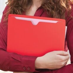 Smead File Jacket, Reinforced Straight-Cut Tab, Flat-No Expansion, Letter Size, Red, 100/Box (75509) -Esseltela Shop m004895684 s7