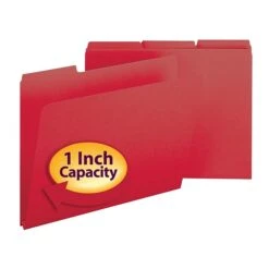 Smead Pressboard File Folders, 1/3-Cut Tab, 1" Expansion, Letter Size, Bright Red, 25/Box (21538) -Esseltela Shop m004895901 s7