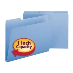 Smead Pressboard File Folders, 1/3-Cut Tab, 1" Expansion, Letter Size, Blue, 25/Box (21530) -Esseltela Shop m004895910 s7