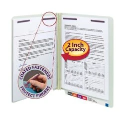 Smead End Tab Folders With SafeSHIELD Fasteners, Letter Size, Gray/Green, 25/Box (34715) -Esseltela Shop m004895978 s7