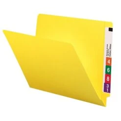 Smead Colored End Tab File Folder, Shelf-Master Reinforced Straight-Cut Tab, Letter Size, Yellow, 100/Box (25910) -Esseltela Shop m004895993 s7