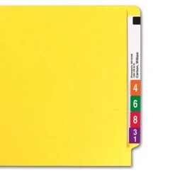 Smead Colored End Tab File Folder, Shelf-Master Reinforced Straight-Cut Tab, Letter Size, Yellow, 100/Box (25910) -Esseltela Shop m004895994 s7
