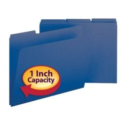 Smead Pressboard File Folder, 1/3-Cut Tab, 1" Expansion, Letter Size, Dark Blue, 25/Box (21541) -Esseltela Shop m004896073 s7