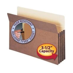 Smead File Pockets, Straight Cut Tab, 3.5" Expansion, Legal Size, Redrope, 25/Box (74224) -Esseltela Shop m004896268 s7