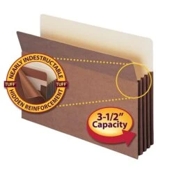 Smead TUFF Redrope File Pockets, 3-1/2" Expansion, Legal Size, Brown, 10/Box (74380) -Esseltela Shop m004896294 s7