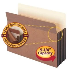 Smead TUFF Redrope File Pockets, 5-1/4" Expansion, Letter Size, Brown, 10/Box (73390) -Esseltela Shop m004896296 s7