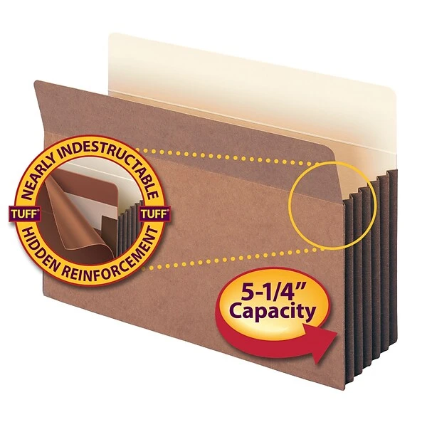 Smead TUFF Redrope File Pockets, 5-1/4" Expansion, Legal Size, Brown, 10/Box (74390) 5 Smead TUFF Redrope File Pockets, 5-1/4" Expansion, Legal Size, Brown, 10/Box (74390) - Image 3
