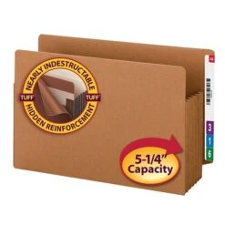 Smead TUFF Reinforced Redrope File Pockets, 5-1/4" Expansion, Legal Sized, Brown, 10/Box (74790) -Esseltela Shop m004896367 s7