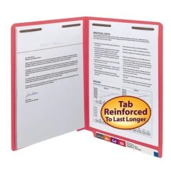 Smead End Tab Classification Folders, Shelf-Master Reinforced Straight-Cut Tab, Letter Size, Red, 50/Box (25740) -Esseltela Shop m004897257 s7